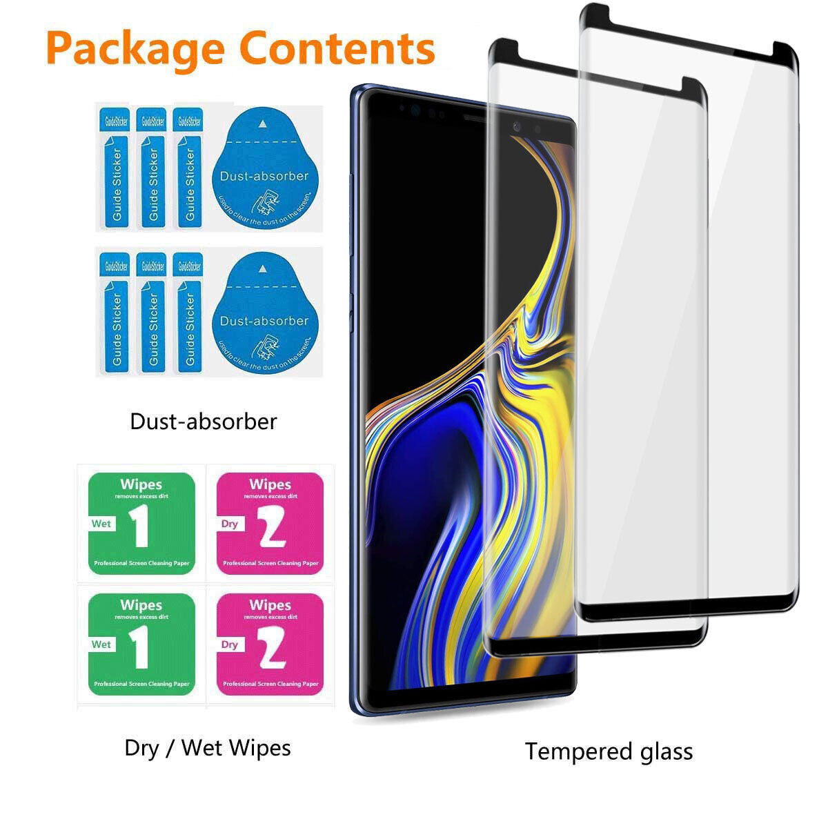 Leather Belt Loop Clip Slim Case Cover /Tempered Glass For Galaxy Note 9