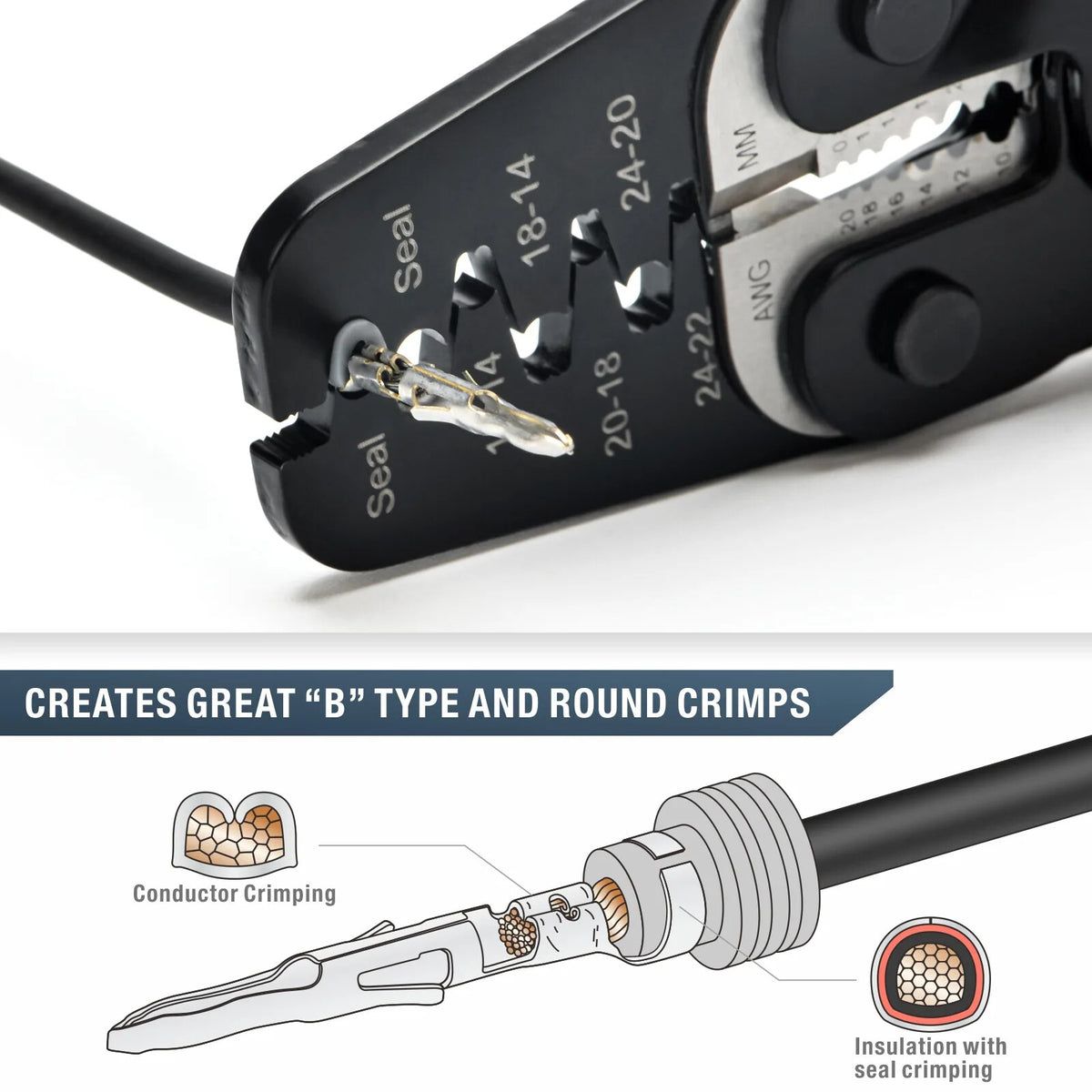IWISS IWC-1424AB Terminals Crimping Plier Automotive Waterproof Connectors Clamp