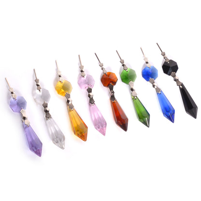 20pcs Crystal Chandelier Lamp Icicle Prisms Parts Hanging Drops Pendants 38mm