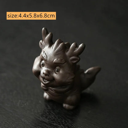 Chinese Zodiac ZishaTea Pet Animal Statue Decoration Handmade Sculpture Tea Set