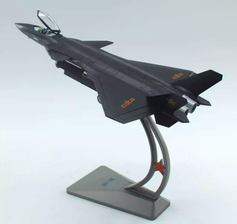 1:60 35CM China J-20 Stealth Fighter Jet Plane Diecast Military Aircraft Model