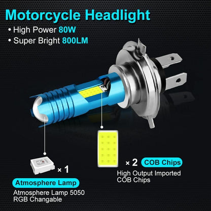 Motorcycle Headlight LED H4 H7 1pcs Changeable P15D H6 BA20D Wireless Head Lamp