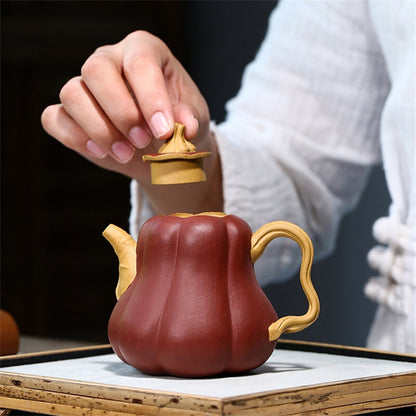 Full Handmade Tea Pot Pumpkin Design Original Ore Real Yixing Zisha Clay Pot