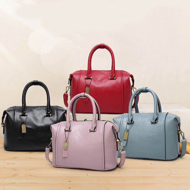 Women's Boston Bag Genuine Leather Crossbody Shoulder Bag Satchel Tote Handbags