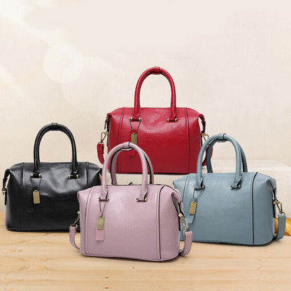 Women's Boston Bag Genuine Leather Crossbody Shoulder Bag Satchel Tote Handbags