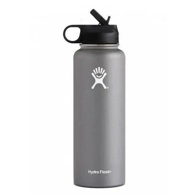 Hydro Flask Water Bottle Stainless Steel Insulated Wide Mouth Lid Straw Drink A+