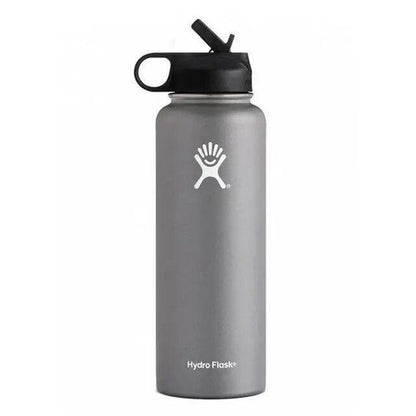Hydro Flask Water Bottle Stainless Steel Insulated Wide Mouth Lid Straw Drink A+
