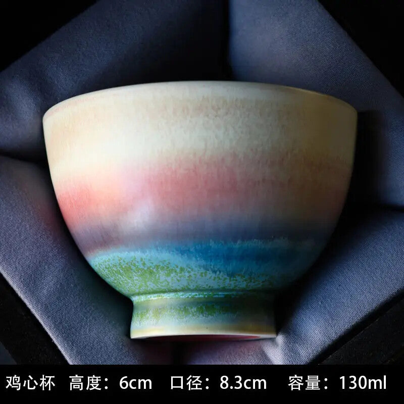 Ceramic Tasting Tea Cup Large Cup Kiln Change Master Cup Retro Ink Wind Drinking