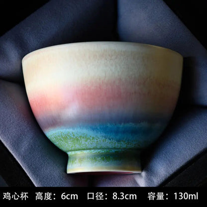 Ceramic Tasting Tea Cup Large Cup Kiln Change Master Cup Retro Ink Wind Drinking