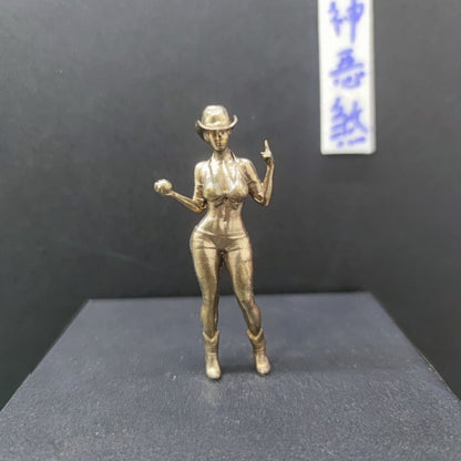 Pure Copper Western Cowboy Girl Sexy Plump Hand Model Ornaments