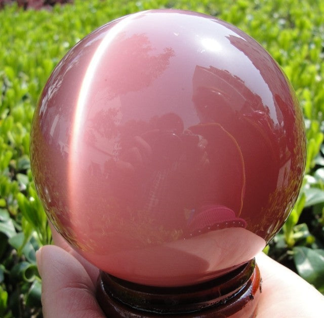 HOT SELL ASIAN QUARTZ CAT EYE CRYSTAL HEALING BALL SPHERE 40-80MM