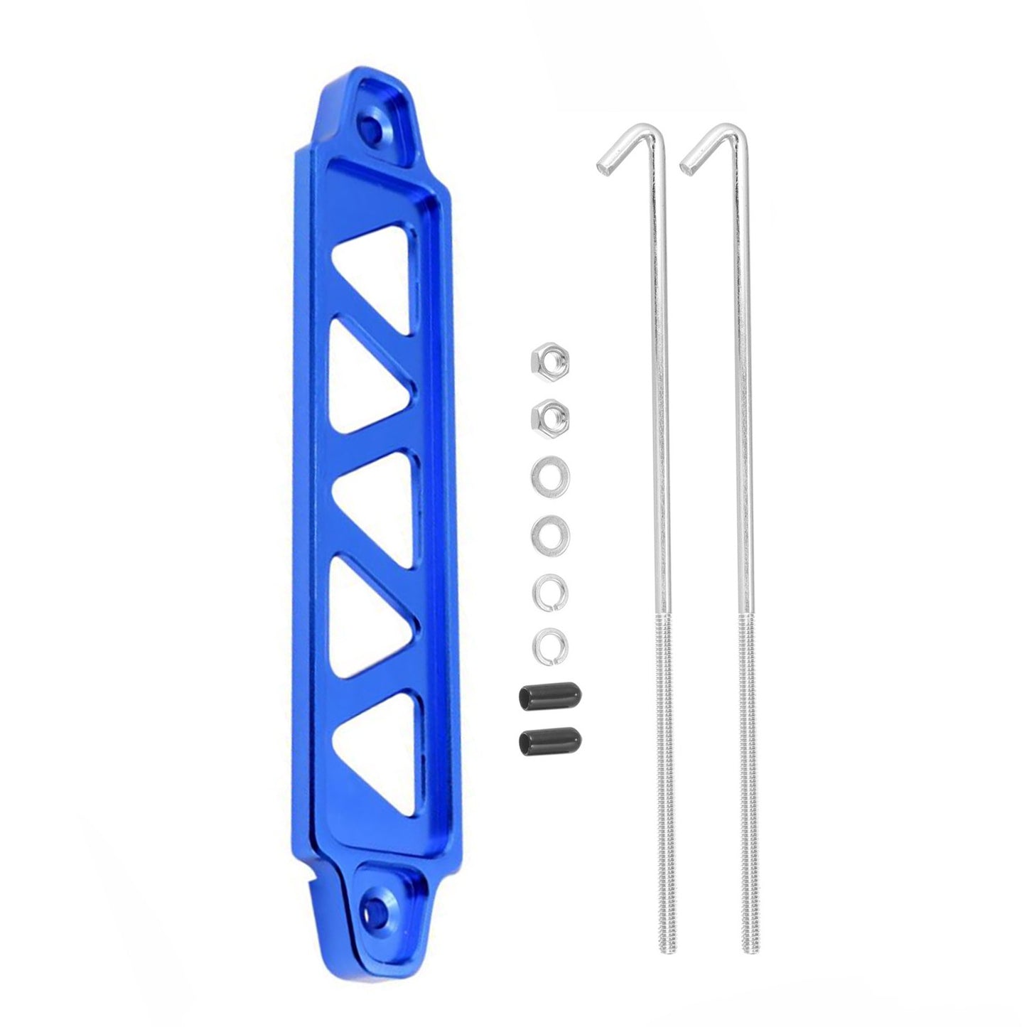 New Blue Car Battery Hold Down Tie Down Mount Bracket with Hook Bolt Kit Set