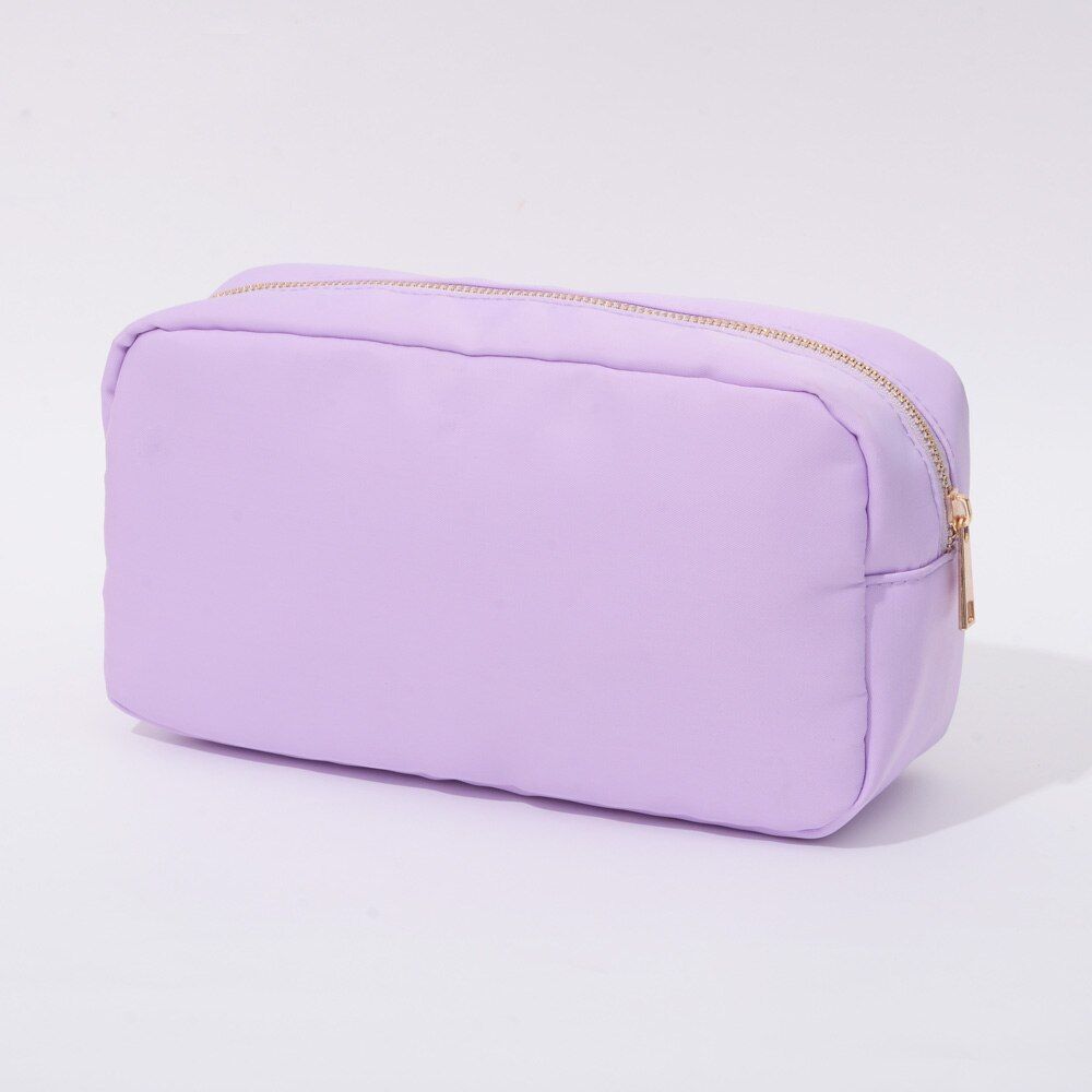 Waterproof Nylon Pouch Cosmetic Bag Letters Patch Makeup Bag Big Toiletry Purse