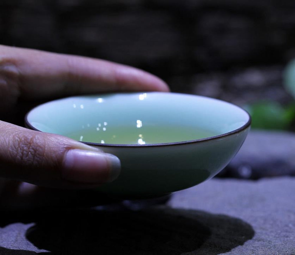 1pc Teacup China Longquan Celadon Kung Fu Tea Set PinMing Lotus Teacup