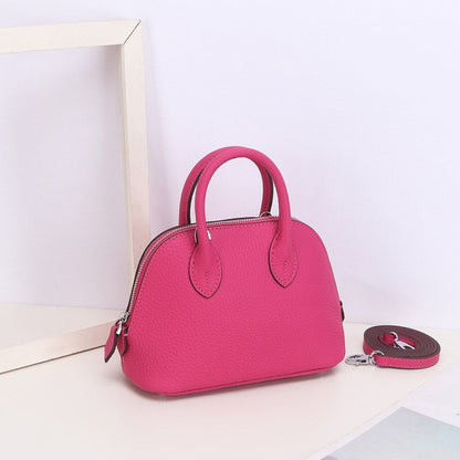 Shell Bag Messenger Purse Cow Leather Simple Shoulder Bag Handbag Small Pouch