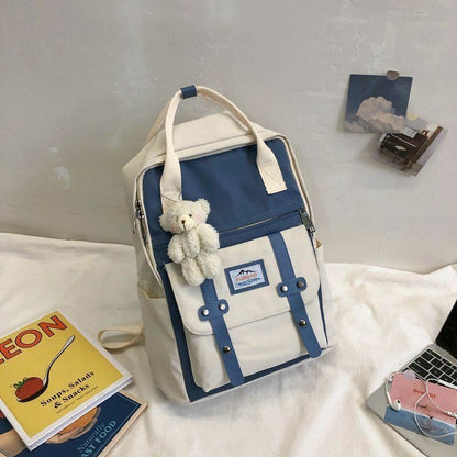 Backpack Women Large Capacity School Tote Rucksack Girls Patchwork Laptop Travel