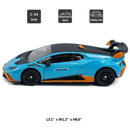 1/64 Lamborghini Huracan STO Model Car Diecast Toy Cars Toys for Boys Kids Blue