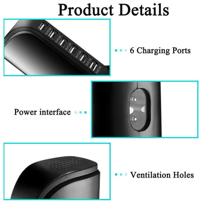 Multi Port USB Charger 6A Rapid Charging Station For Galaxy Z Flip4 / Z Fold4 5G