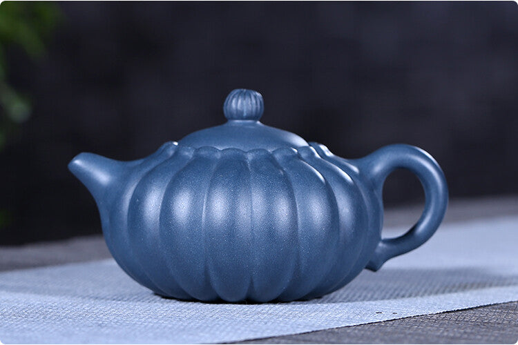 Marked Chinese Yixing Zisha Blue Clay Pottery Handmade Exquisite Teapot Tea Pot