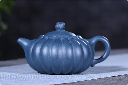 Marked Chinese Yixing Zisha Blue Clay Pottery Handmade Exquisite Teapot Tea Pot
