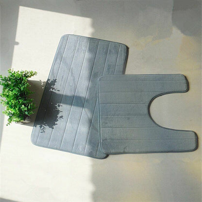 3Pcs/Set Memory Foam Bath Mat Modern Floor Anti-Slip Bathroom Rug Kitchen Carpet