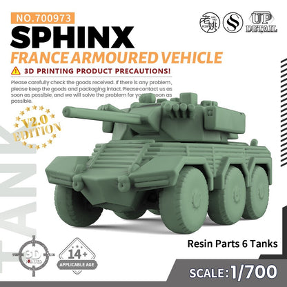 SSMODEL SS700973 1/700 Military Model Kit France SPHINX Armoured Vehicle