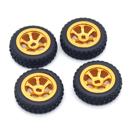 4PCS Aluminum Alloy Wheels Rim Tires For Wltoys K969 K989 P929 K999 1/28 RC Car,