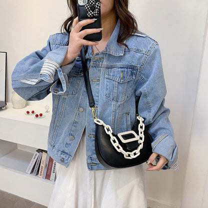 Handbag Shoulder Bag Leather Crossbody Bags Women Hit Color Messenger Bags 130CM