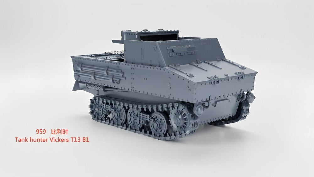 3D Printing 1/72 Belgian Tank hunter Vickers T13 B1 Unpainted