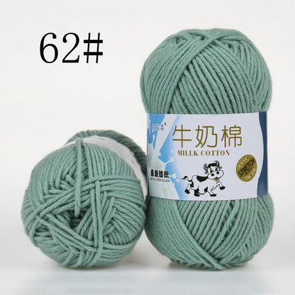 Hot Sale 50g Hand-woven Chunky Yarn Soft Milk Cotton Knitting Baby wool yarn