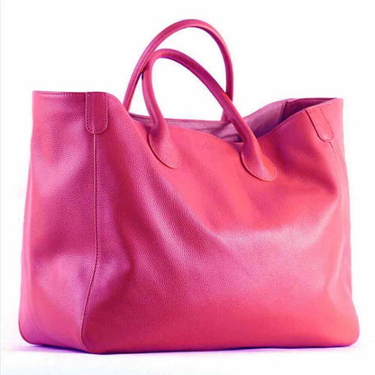 41cm Big Women Tote Bag 100% Top Cow Hide Leather Handbag Lady Travel Bag