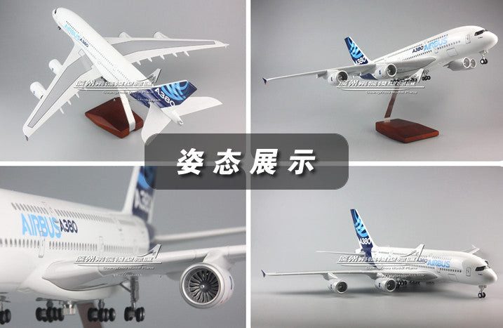 1:160 46CM AIRBUS A380 Passenger Airplane Landing Gear Resin Aircraft Model