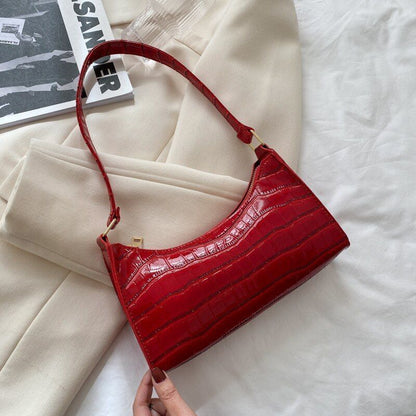 Fashion Bag Retro Casual Women Shoulder Bags Leather Solid Color Chain Handbag