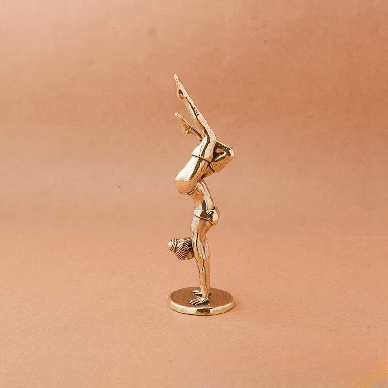 3.8 inch Solid Brass Inverted Goddess Yoga Pose Beauty Body Model Statue Decor