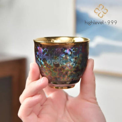 Multicolor Gilding Tea Cup Ceramic Teacup Jianzhan Single Tea Bowl Kiln
