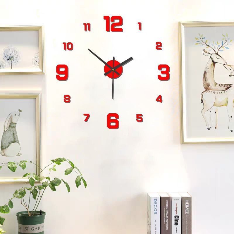 DIY Wall Clocks Creative Acrylic Punch-Free Luminous Living Room Home Decor 16in