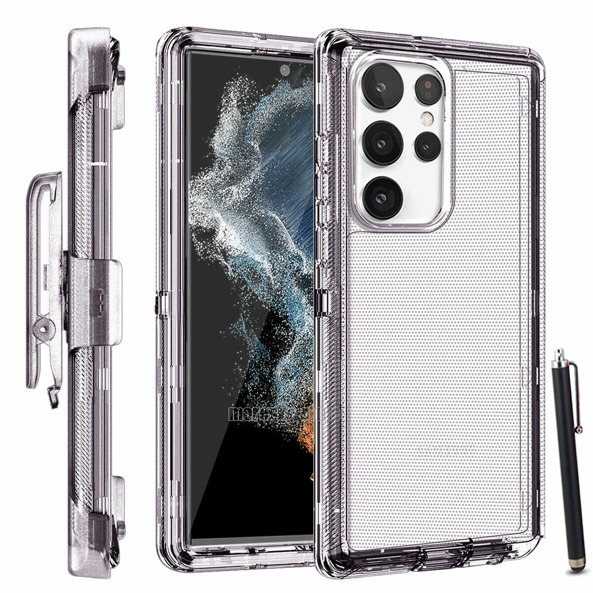 Luxury Clear Case Kickstand Clip Stand Holster Cover For Galaxy S22 5G/ Ultra/ +