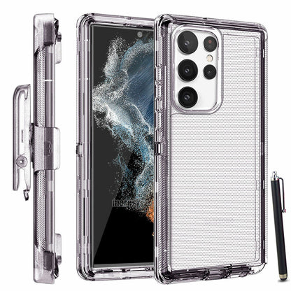 Luxury Clear Case Kickstand Clip Stand Holster Cover For Galaxy S22 5G/ Ultra/ +
