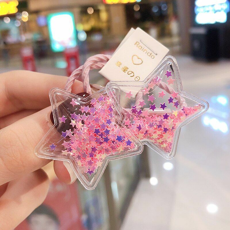 Hair Bands 10/20 Pcs/Bag Shiny Flowers Baby Scrunchies Rubber Kids Accessories