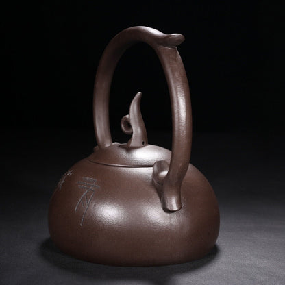 Chinese Yixing Zisha Clay Handmade Exquisite Teapot（美林提梁 底款：韩美林）