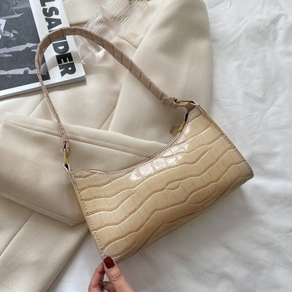 Fashion Bag Retro Casual Women Shoulder Bags Leather Solid Color Chain Handbag
