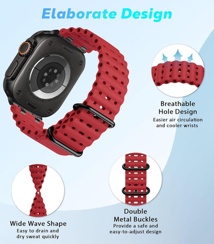 Upgraded Ocean Band Compatible with Apple Watch Ultra 3/2/1 49Mm, S11/S10 46Mm,