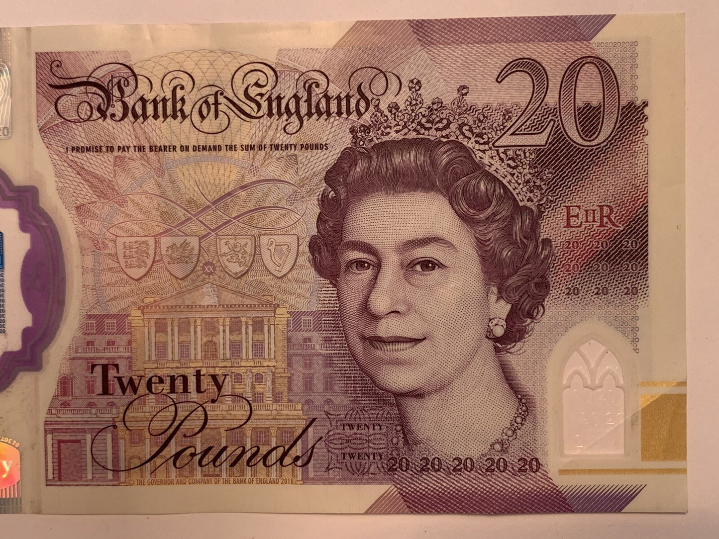Great Britain Bank of England 20 Pound REAL Note United Kingdom Queen Elizabeth