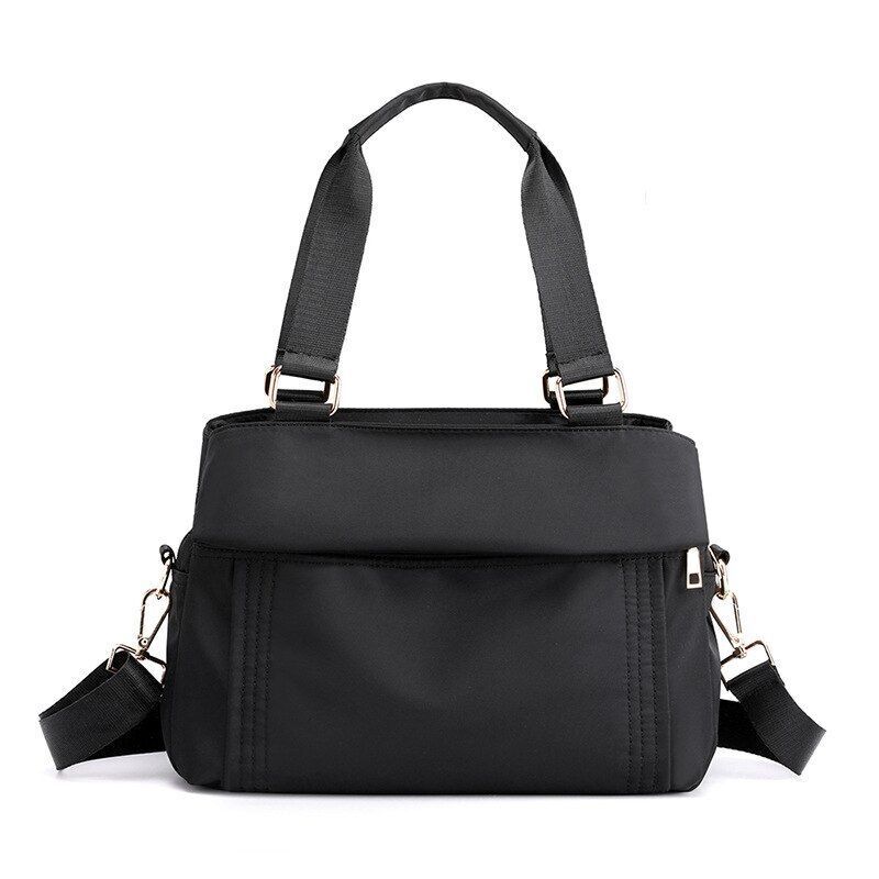Bag Nylon Travel Bag Handbag Totes Shoulder Purse Business Bag Black 30*12*23 CM