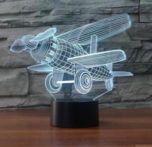 New Desk Table Lamp Airplane 3D illusion Night Light 7 Changing Colors LED Touch