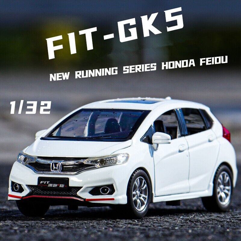 1:28 HONDA Fit GK5 Diecast Model Car Toy Sports Car Vehicle Sounds Lights Gift