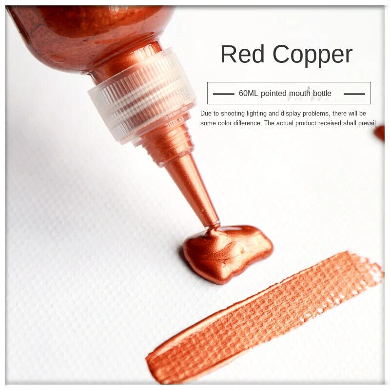 Acrylic Paint 60ml Gold Metallic Color DIY Waterproof Statuary Coloring Pigments