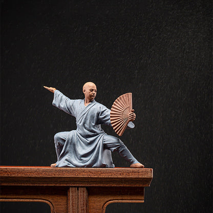 Kungfu Boy Zen Style Yixing Zisha Tea Pet Purple Clay Monk Statue On Tea Tray