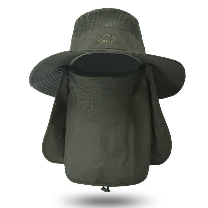Unisex UV Protection Face Neck Cover Sun Hat Sport Breathable Hiking Fishing Hat