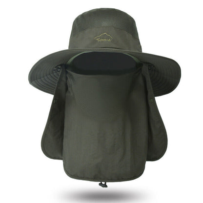 Unisex UV Protection Face Neck Cover Sun Hat Sport Breathable Hiking Fishing Hat